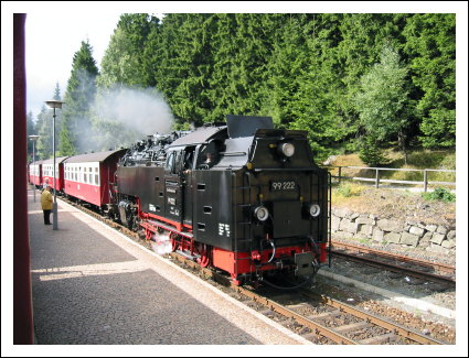 BR 99 222.  Ankommande tåg från Brocken