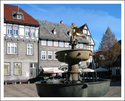 Fontänen på  Markplatz i Goslar